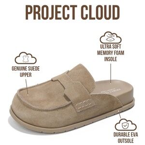 Project Cloud Tan Suede Mules